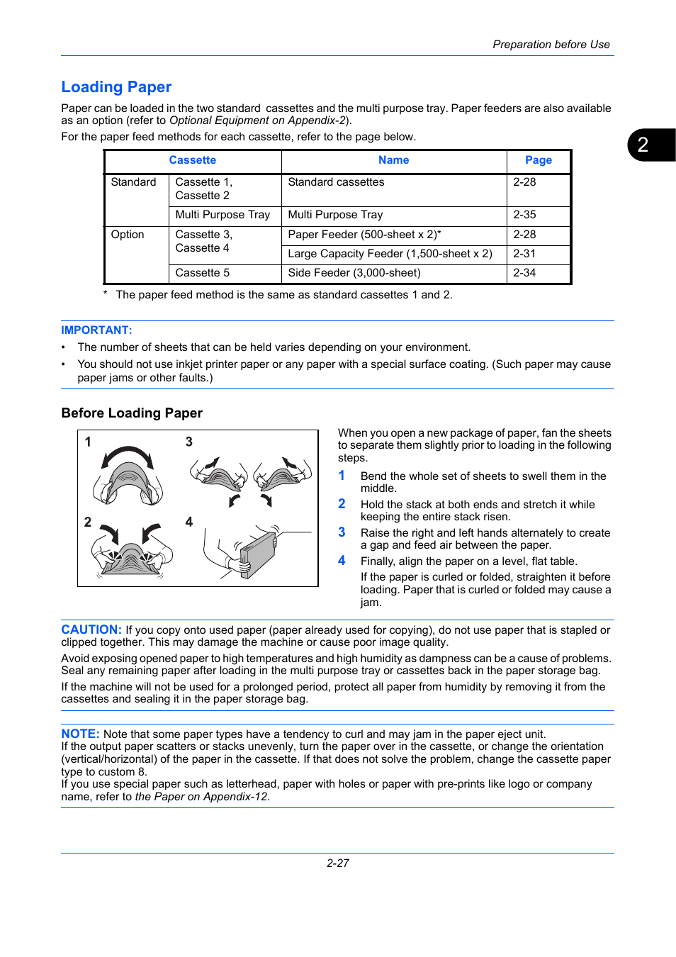 Loading paper, Before loading paper, Loading paper -27 | TA Triumph-Adler DC 2435 User Manual | Page 73 / 568