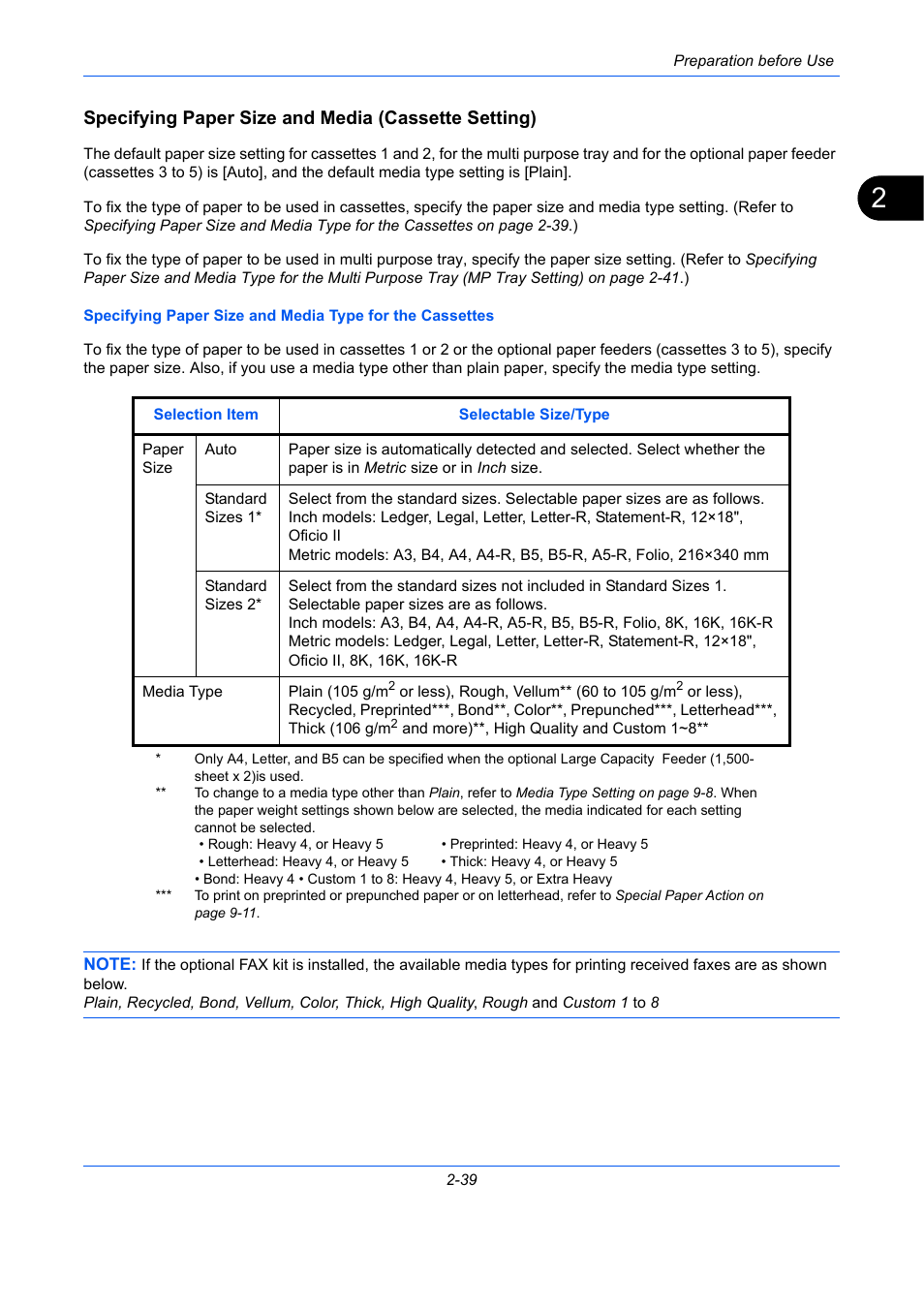 Specifying paper size and media (cassette setting) | TA Triumph-Adler DC 2435 User Manual | Page 85 / 568