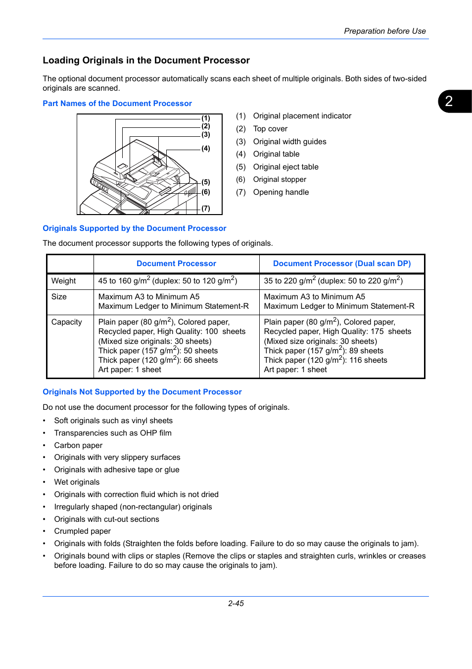 Loading originals in the document processor | TA Triumph-Adler DC 2435 User Manual | Page 91 / 568