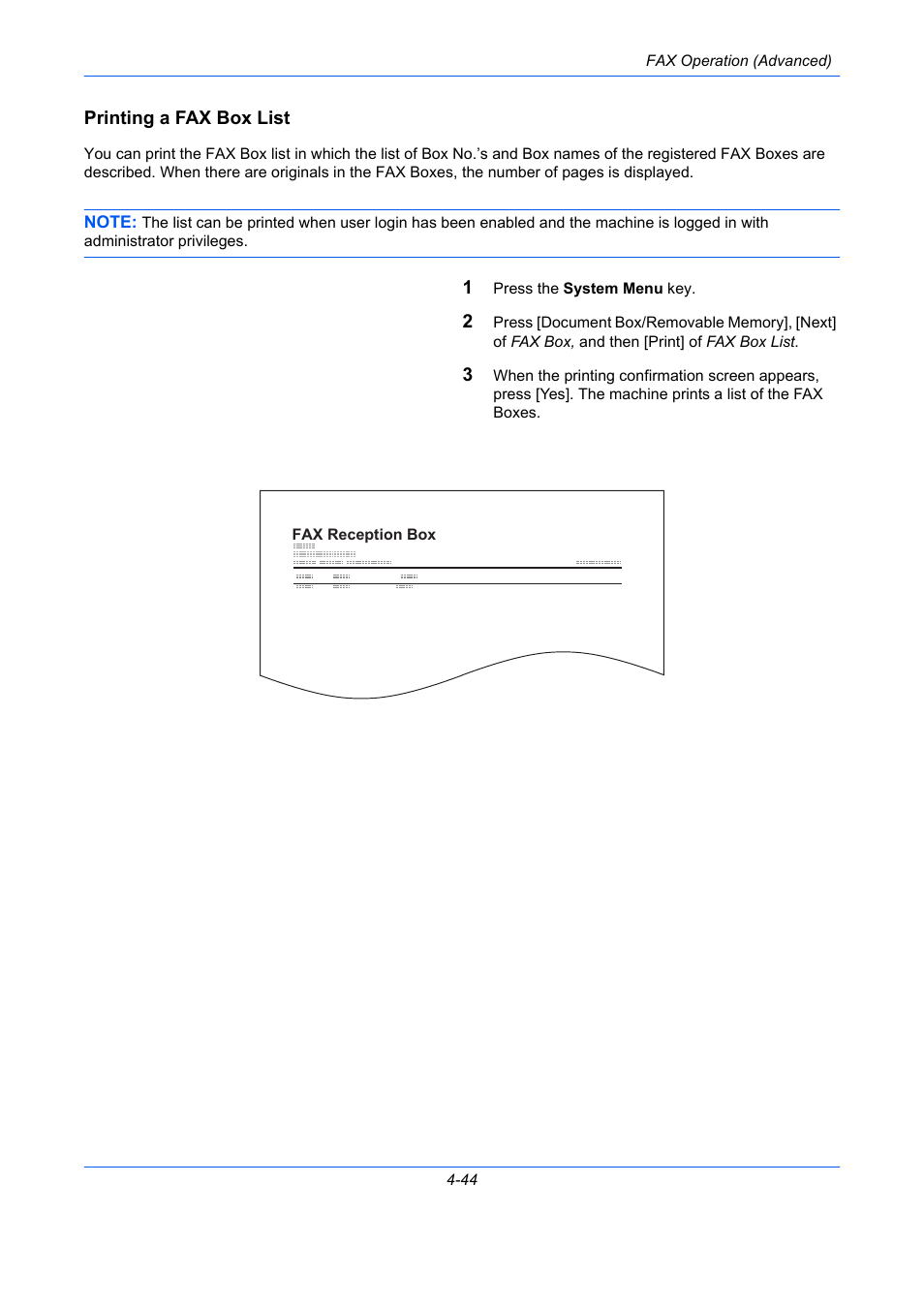 Printing a fax box list | TA Triumph-Adler DC 2435 User Manual | Page 112 / 250