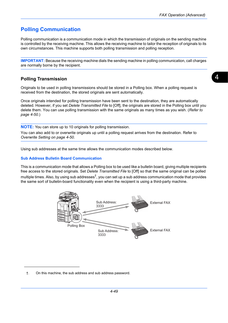 Polling communication, Polling transmission, Polling communication -49 | TA Triumph-Adler DC 2435 User Manual | Page 117 / 250