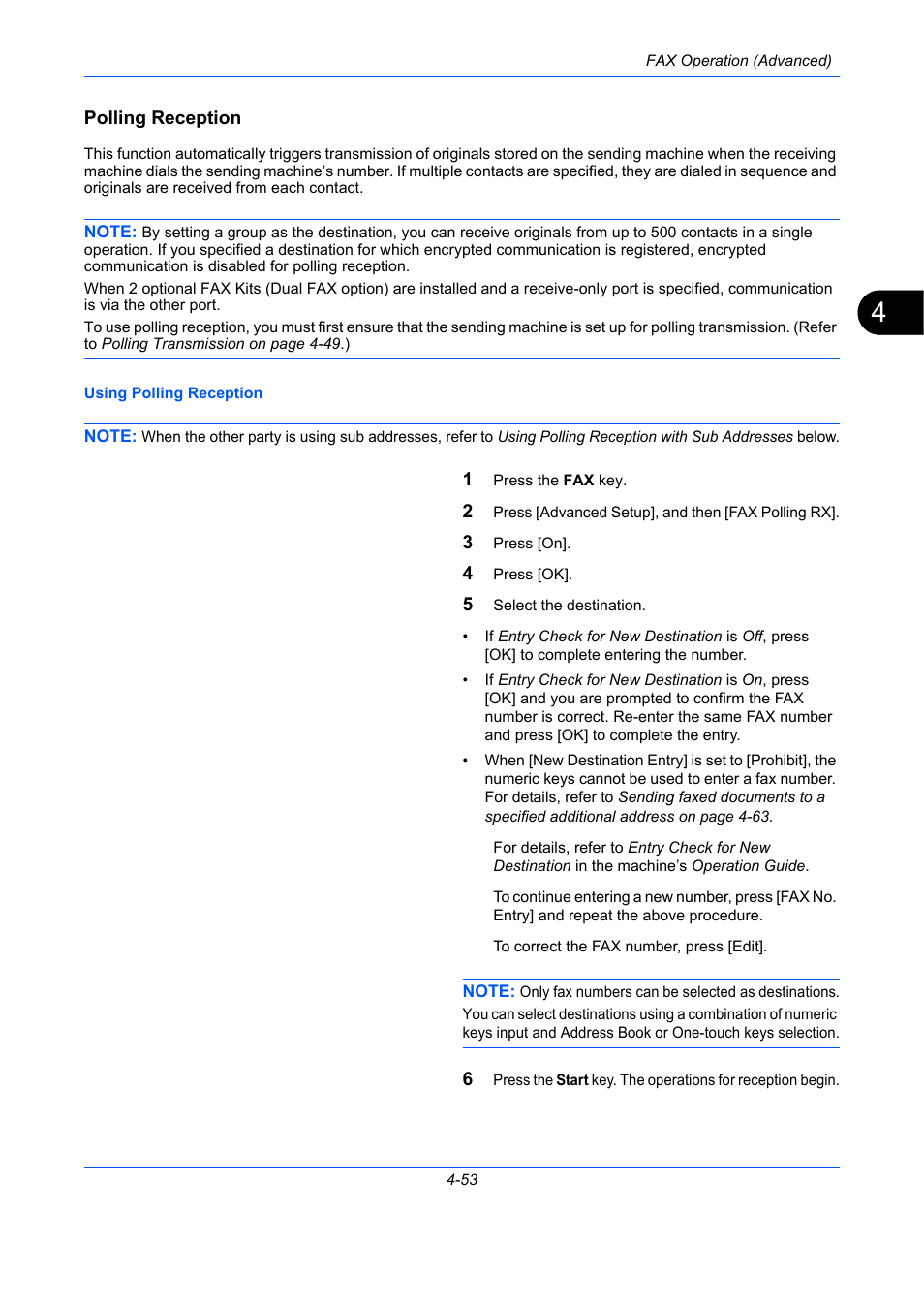 Polling reception | TA Triumph-Adler DC 2435 User Manual | Page 121 / 250