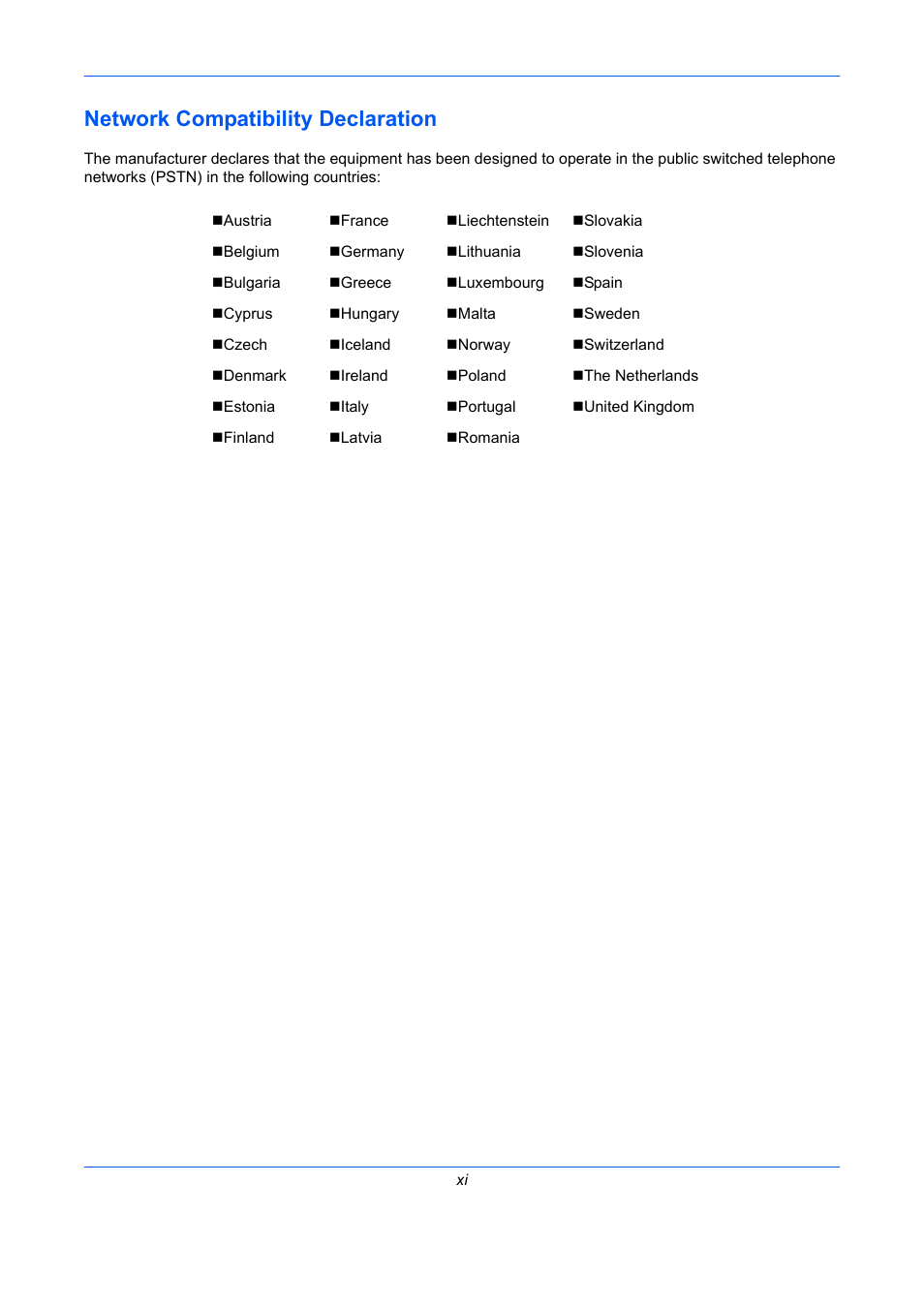 Network compatibility declaration | TA Triumph-Adler DC 2435 User Manual | Page 13 / 250