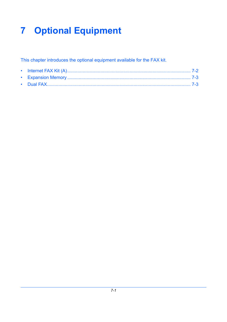 7 optional equipment, Optional equipment, Chapter 7 - optional equipment | TA Triumph-Adler DC 2435 User Manual | Page 189 / 250