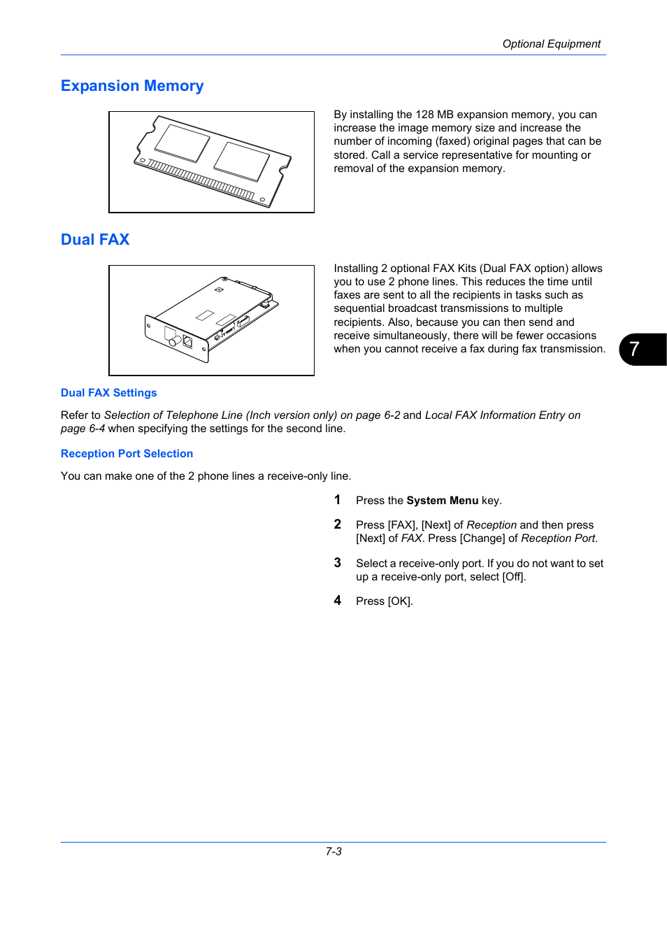 Expansion memory, Dual fax, Expansion memory -3 dual fax -3 | TA Triumph-Adler DC 2435 User Manual | Page 191 / 250