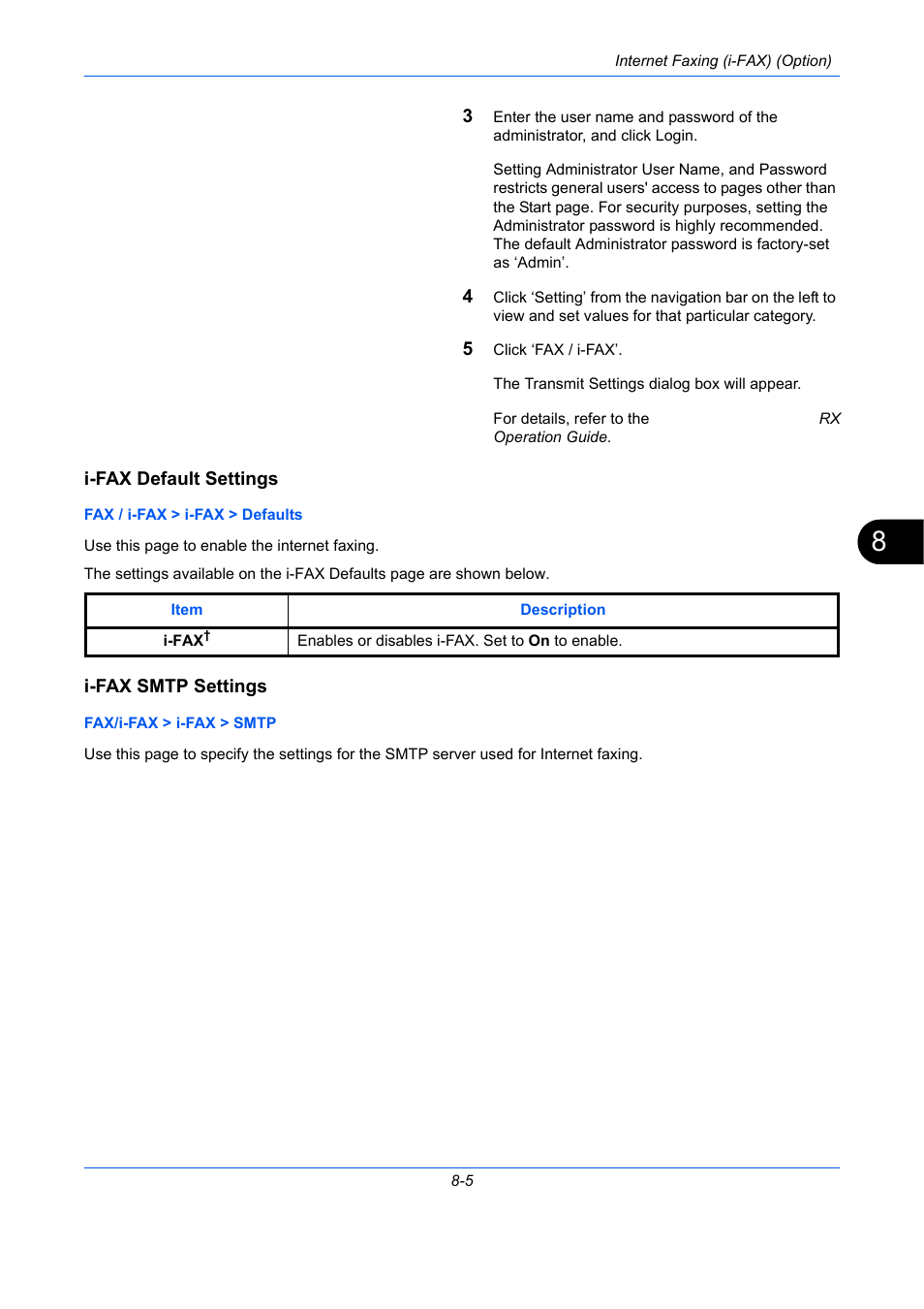 I-fax default settings, I-fax smtp settings | TA Triumph-Adler DC 2435 User Manual | Page 197 / 250