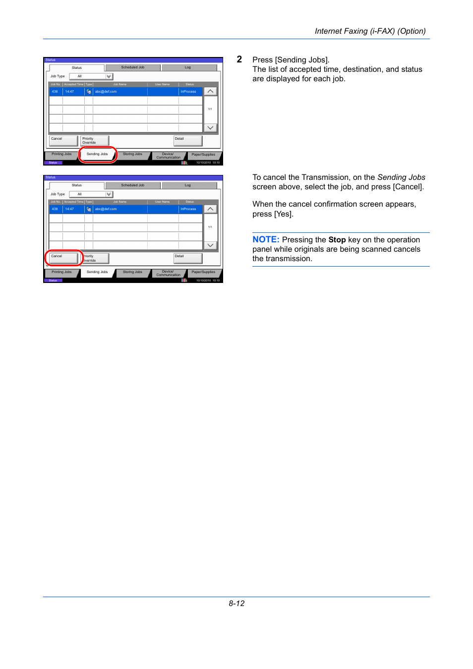 Internet faxing (i-fax) (option) 8-12 | TA Triumph-Adler DC 2435 User Manual | Page 204 / 250