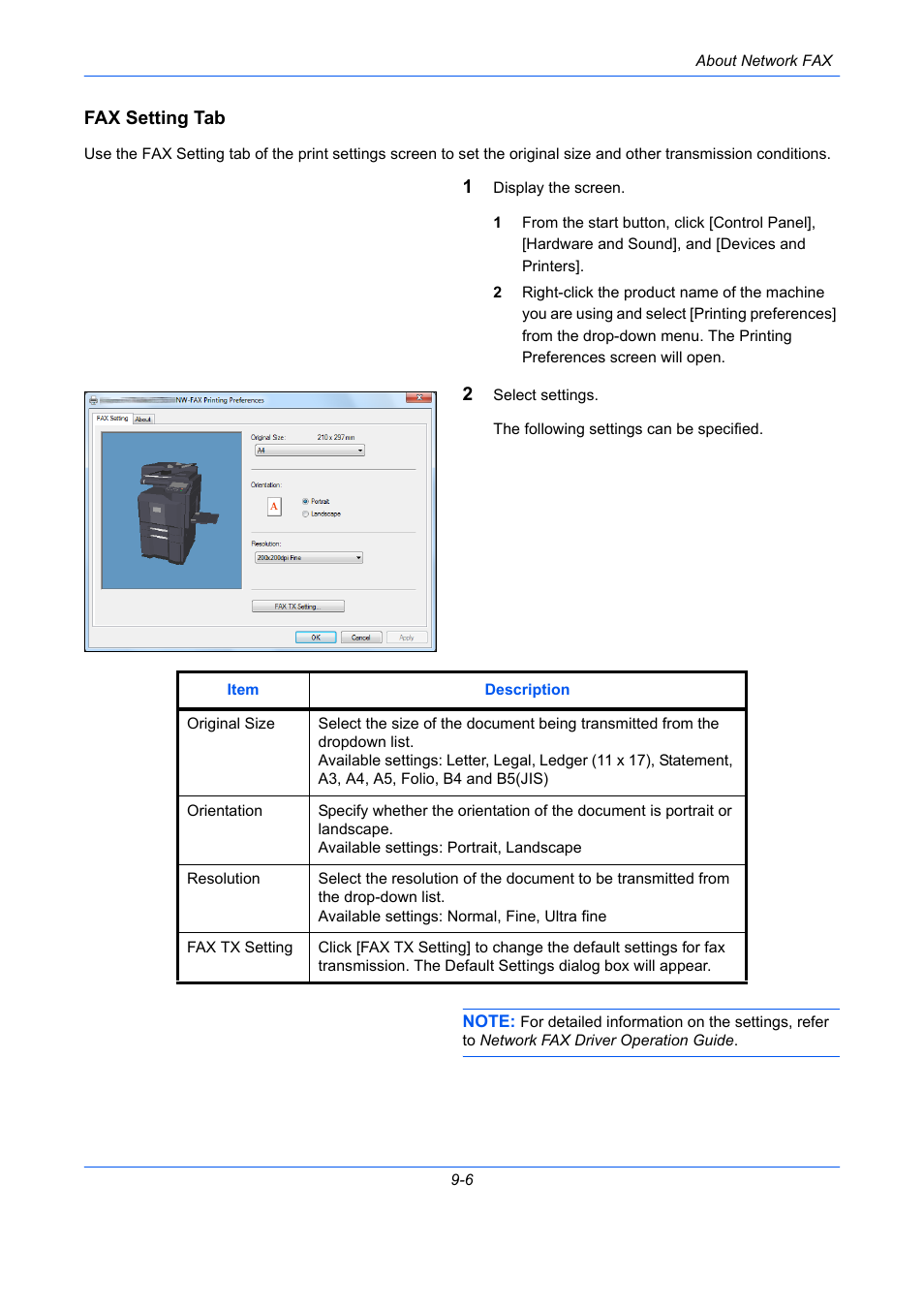 Fax setting tab | TA Triumph-Adler DC 2435 User Manual | Page 212 / 250