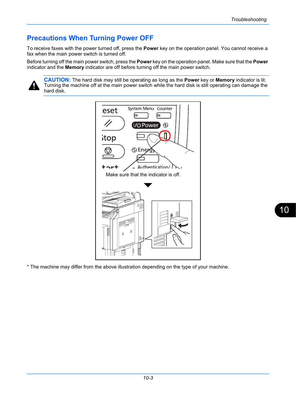 Precautions when turning power off, Precautions when turning power off -3 | TA Triumph-Adler DC 2435 User Manual | Page 217 / 250