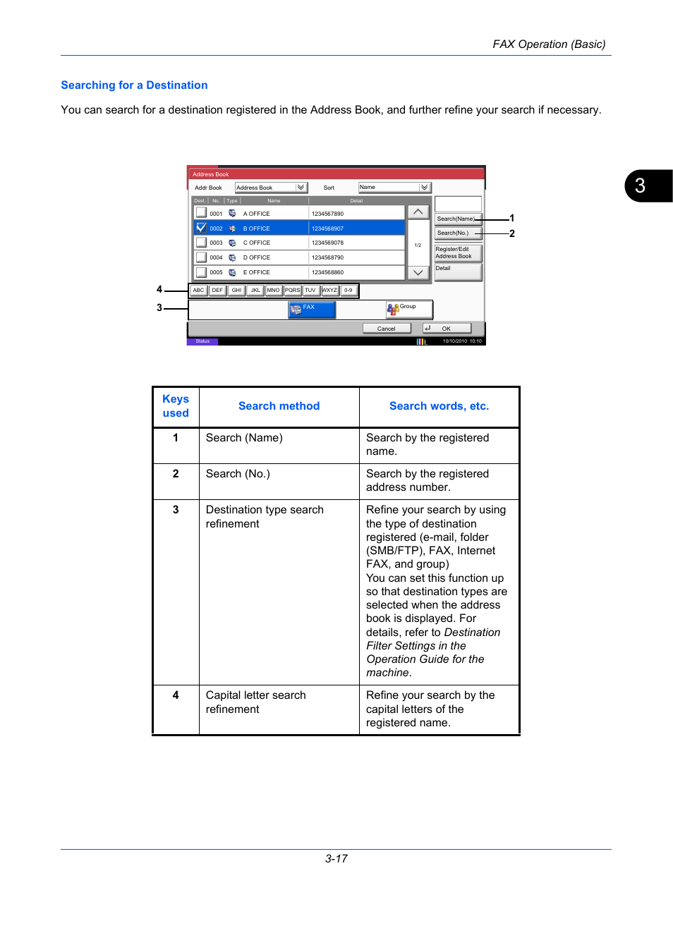 Fax operation (basic) 3-17 | TA Triumph-Adler DC 2435 User Manual | Page 57 / 250