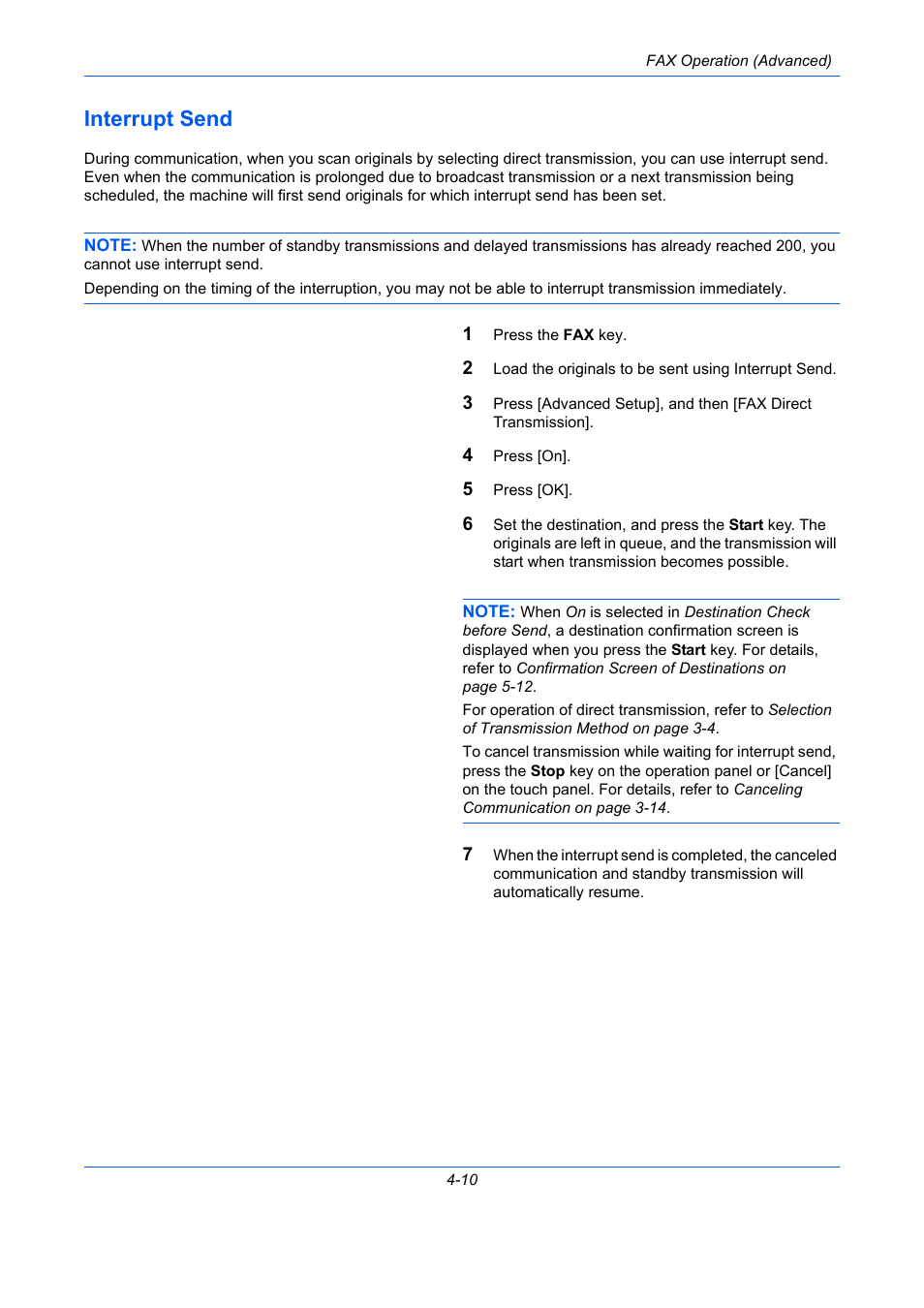 Interrupt send, Interrupt send -10 | TA Triumph-Adler DC 2435 User Manual | Page 78 / 250