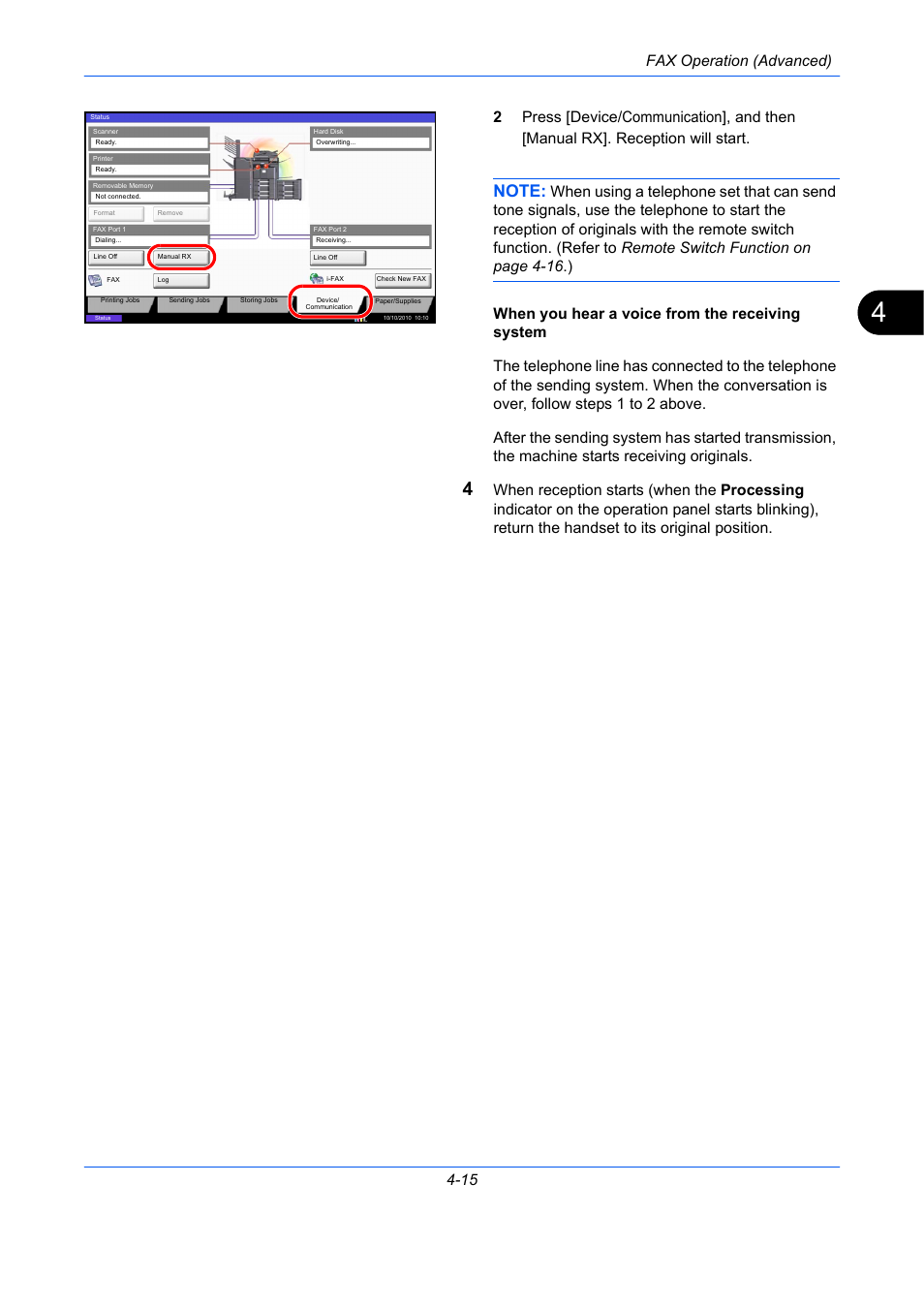 Fax operation (advanced) 4-15 | TA Triumph-Adler DC 2435 User Manual | Page 83 / 250