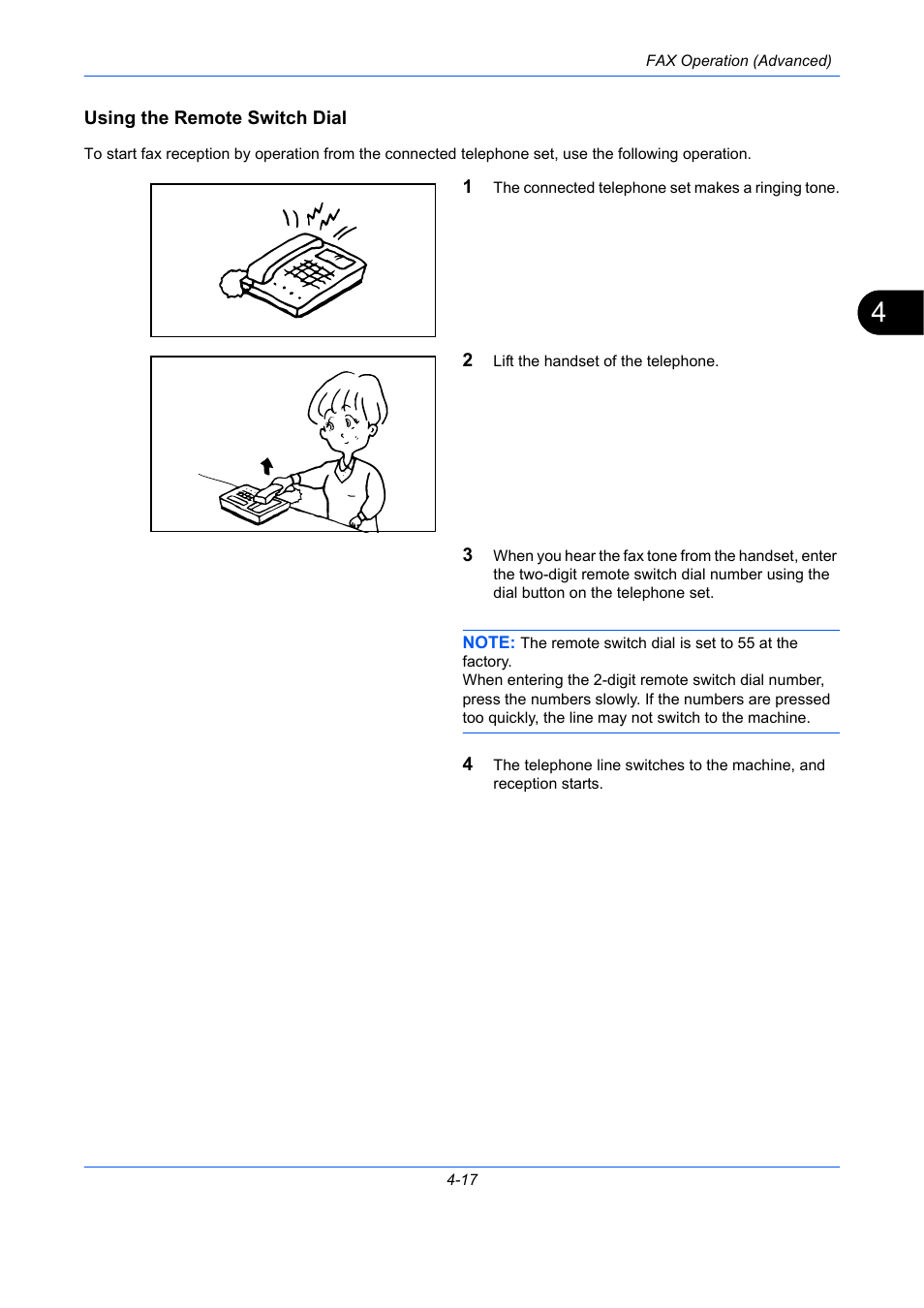 Using the remote switch dial | TA Triumph-Adler DC 2435 User Manual | Page 85 / 250