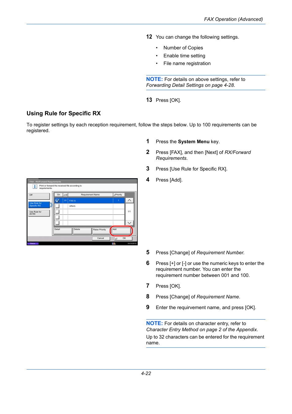 Using rule for specific rx | TA Triumph-Adler DC 2435 User Manual | Page 90 / 250