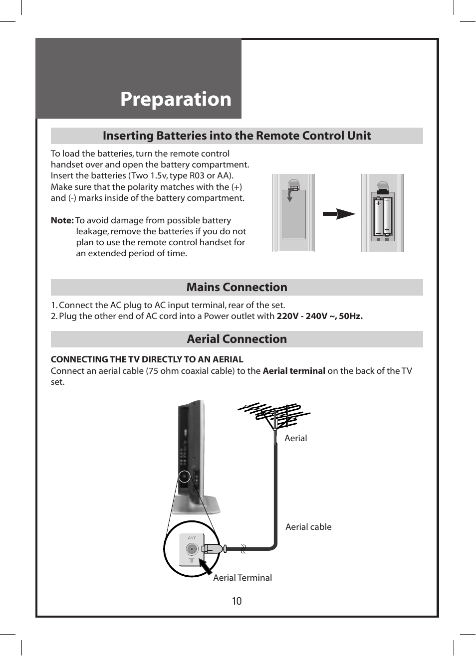 Preparation | Daewoo DLP-3212 User Manual | Page 10 / 38