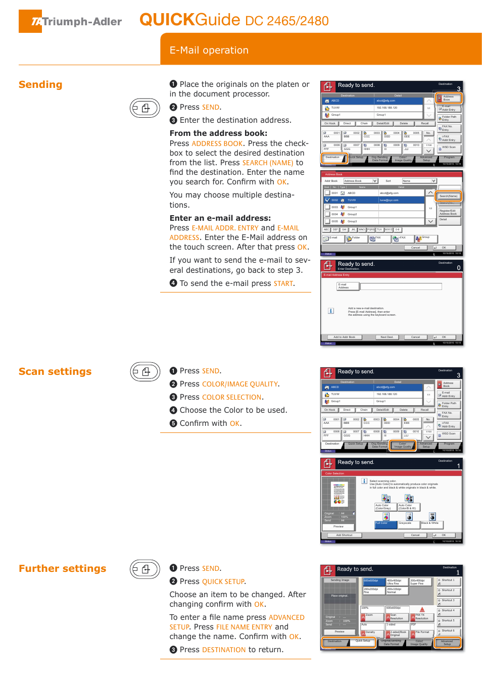 TA Triumph-Adler DC 2465 User Manual | 4 pages