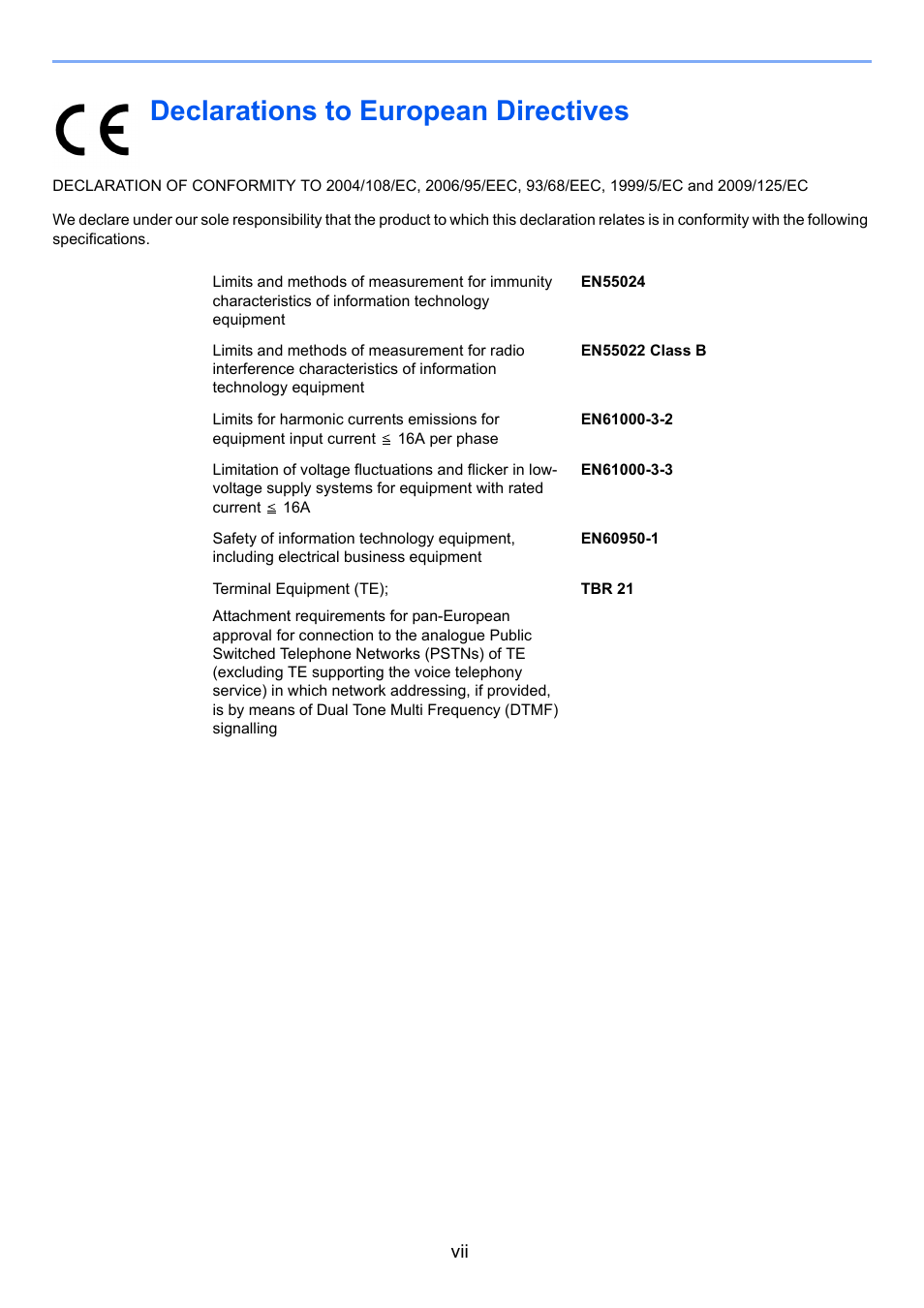 Declarations to european directives | TA Triumph-Adler DC 6025 User Manual | Page 10 / 216