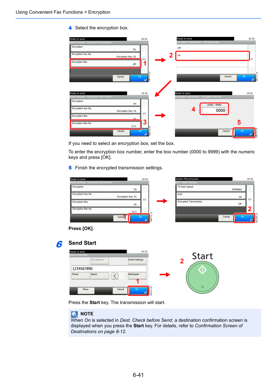 Send start | TA Triumph-Adler DC 6025 User Manual | Page 129 / 216