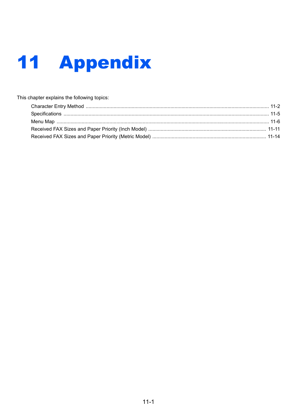 11 appendix, Appendix -1 | TA Triumph-Adler DC 6025 User Manual | Page 197 / 216