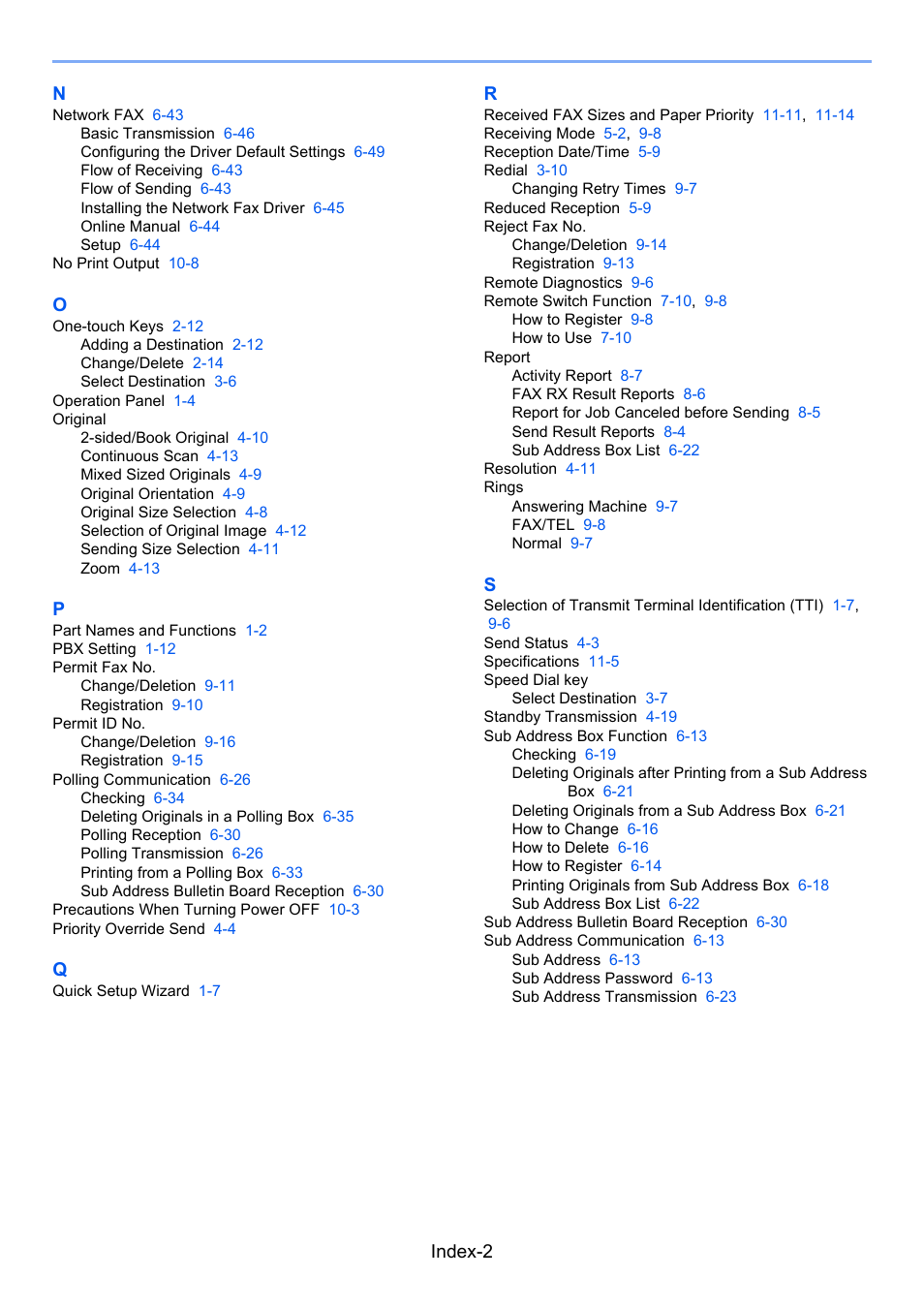 Index-2 n | TA Triumph-Adler DC 6025 User Manual | Page 214 / 216