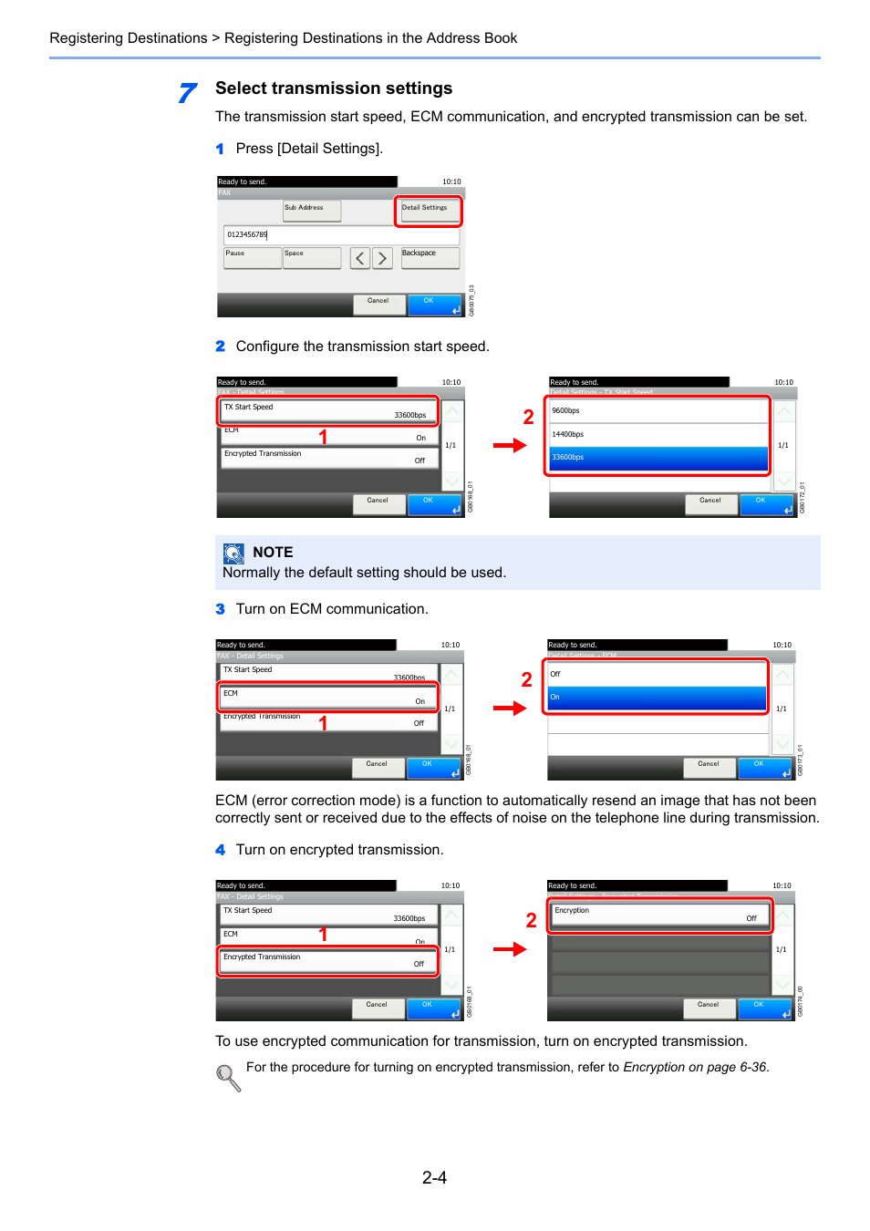 Select transmission settings | TA Triumph-Adler DC 6025 User Manual | Page 31 / 216