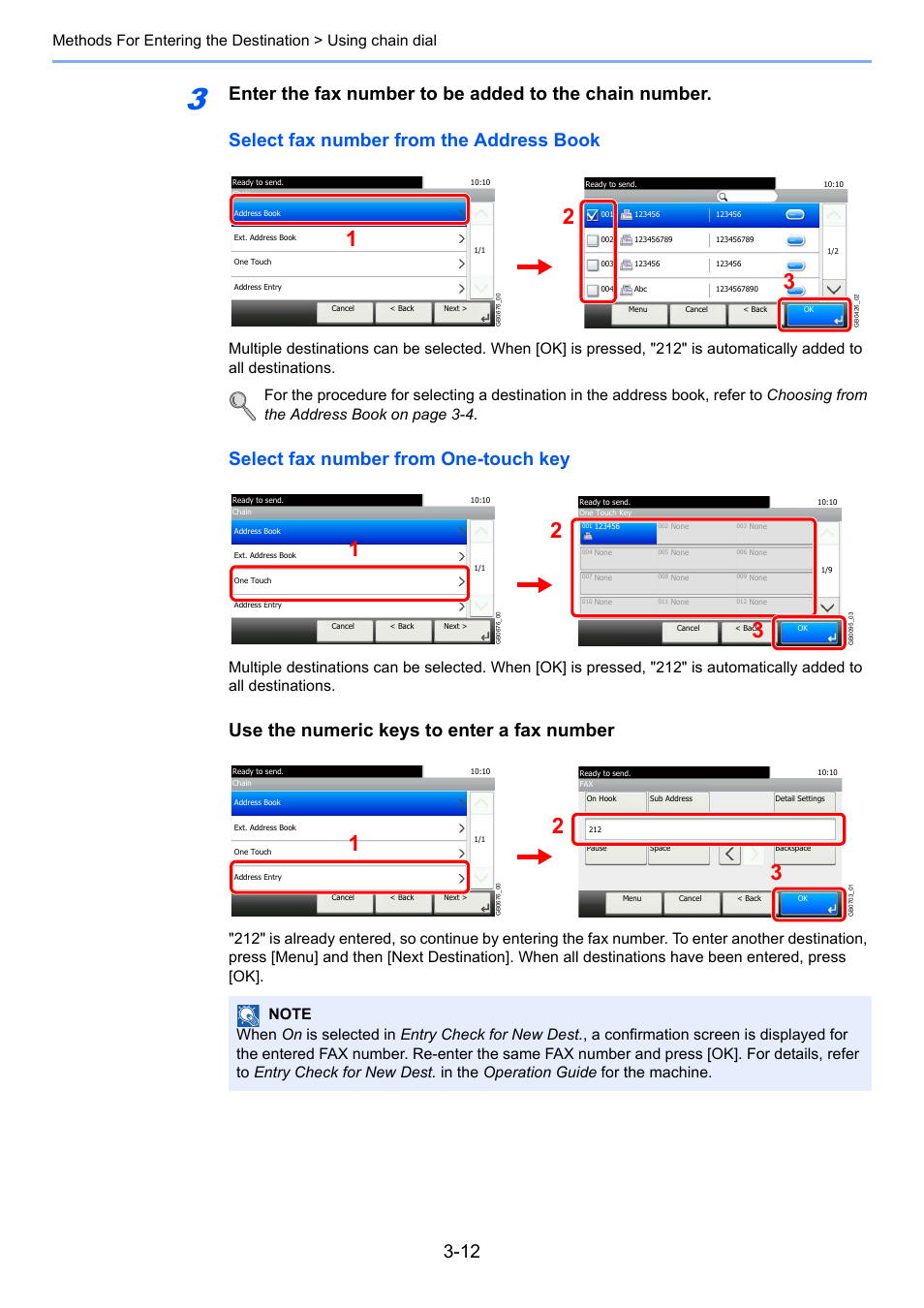 Select fax number from one-touch key, Use the numeric keys to enter a fax number | TA Triumph-Adler DC 6025 User Manual | Page 53 / 216