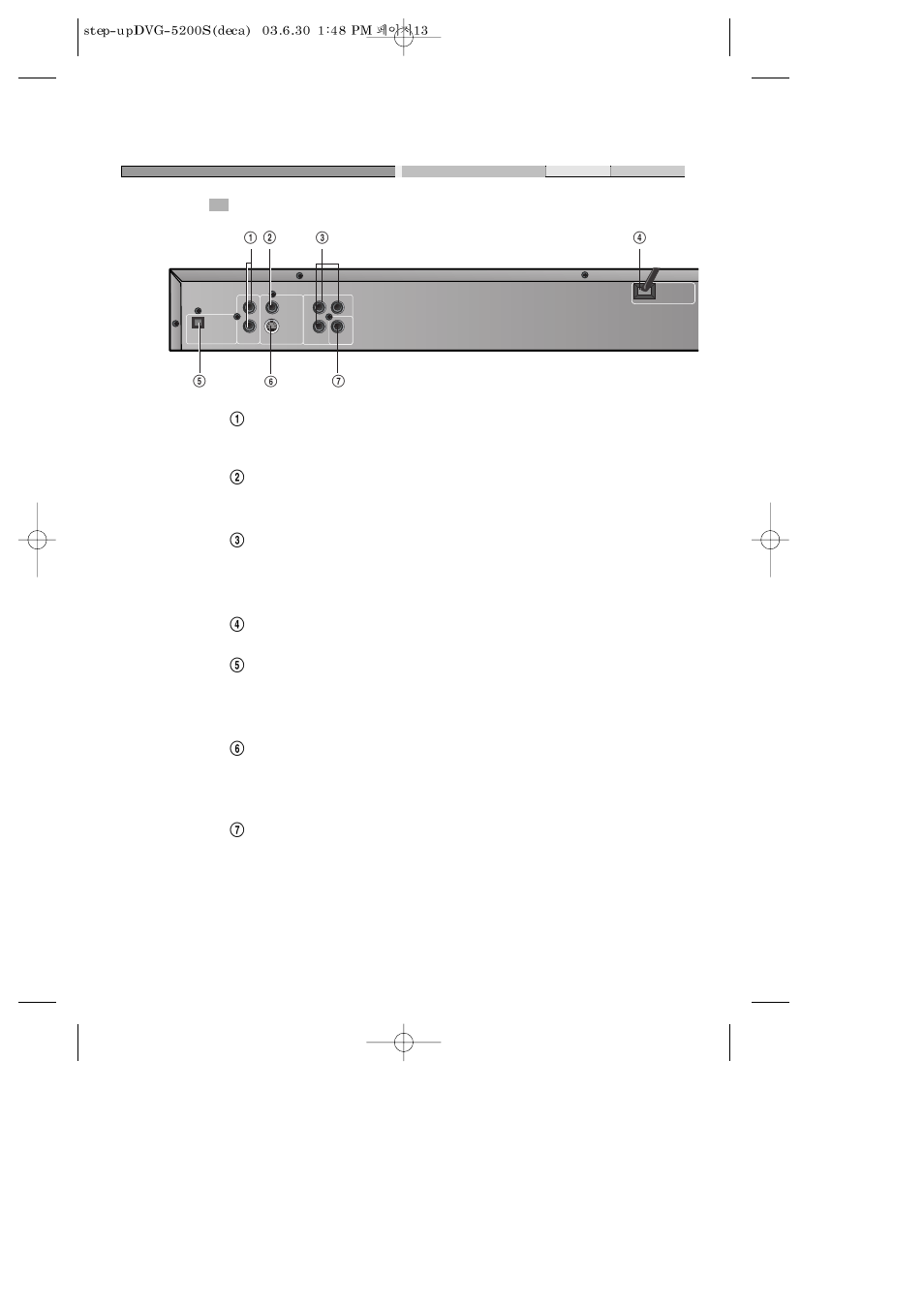 Rear panel, Preparations before operation | Daewoo DVG-5200S User Manual | Page 14 / 39