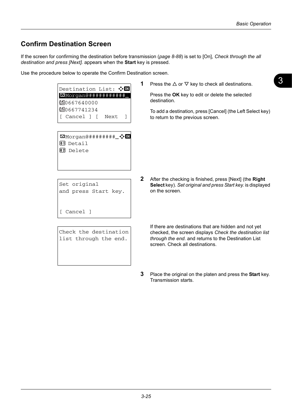 Confirm destination screen, Confirm destination screen -25 | TA Triumph-Adler DC 6140L User Manual | Page 115 / 446
