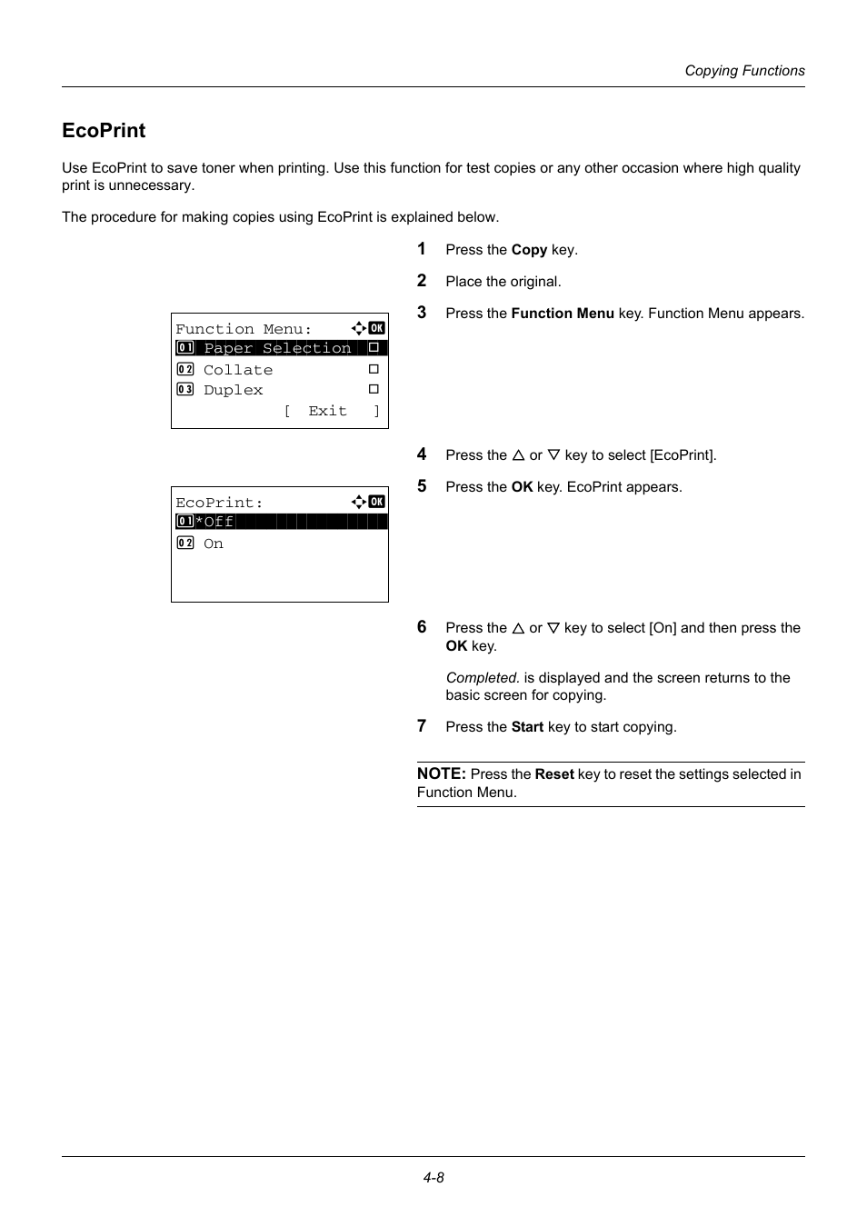Ecoprint, Ecoprint -8 | TA Triumph-Adler DC 6140L User Manual | Page 128 / 446
