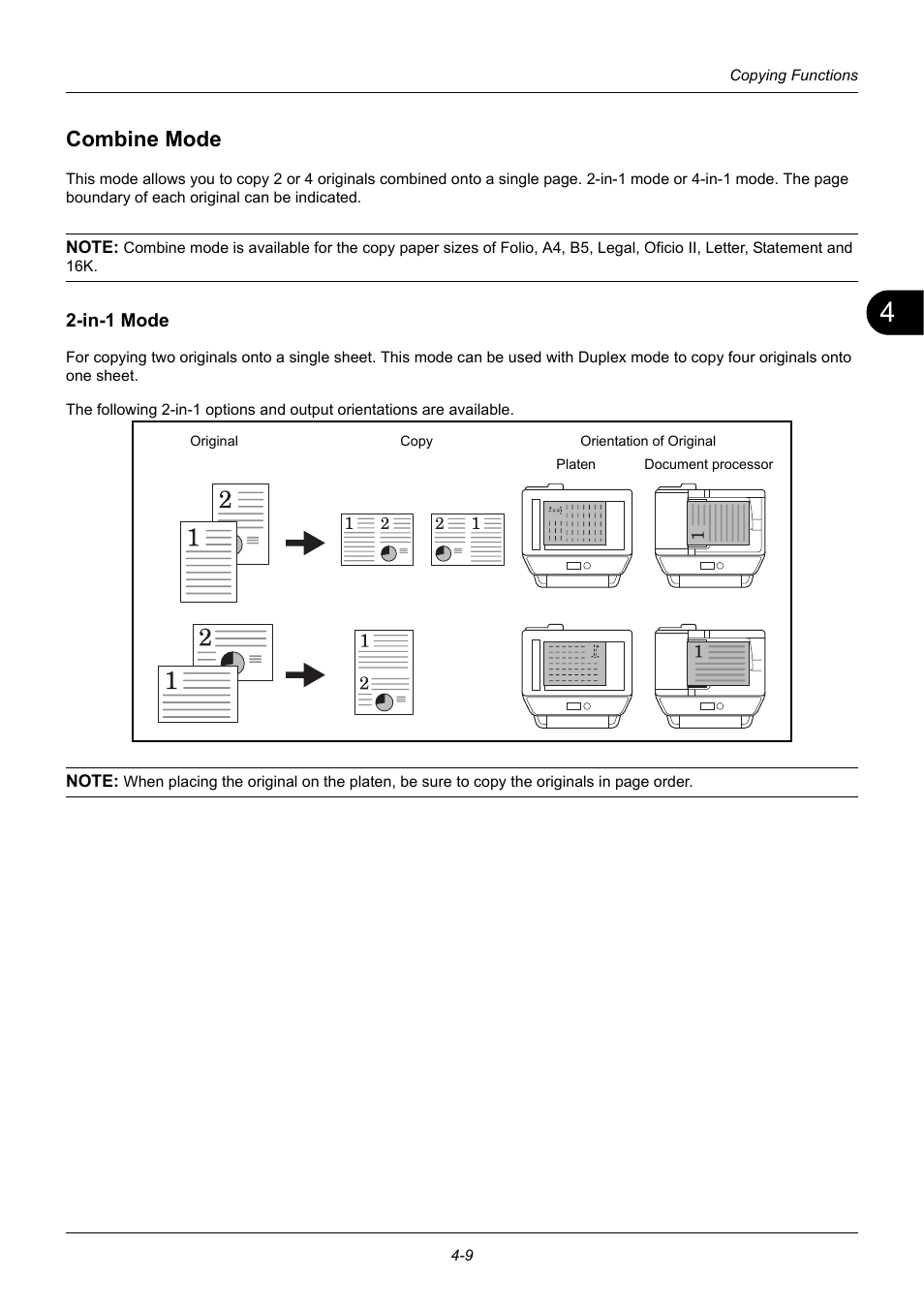 Combine mode, In-1 mode, Combine mode -9 | TA Triumph-Adler DC 6140L User Manual | Page 129 / 446