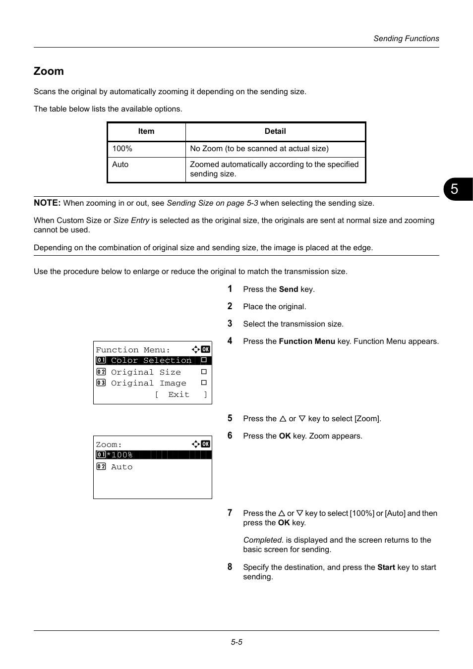 Zoom, Zoom -5 | TA Triumph-Adler DC 6140L User Manual | Page 143 / 446