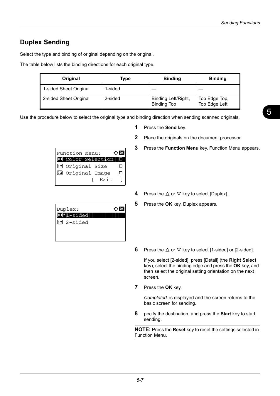 Duplex sending, Duplex sending -7 | TA Triumph-Adler DC 6140L User Manual | Page 145 / 446