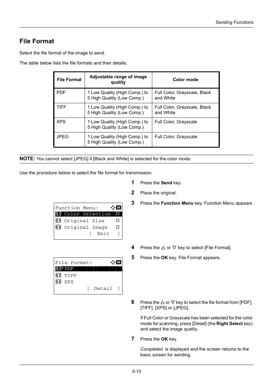 File format, File format -10 | TA Triumph-Adler DC 6140L User Manual | Page 148 / 446