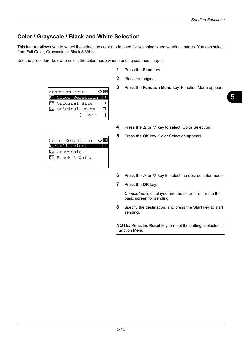 Color / grayscale / black and white selection, Color / grayscale / black and white selection -15 | TA Triumph-Adler DC 6140L User Manual | Page 153 / 446