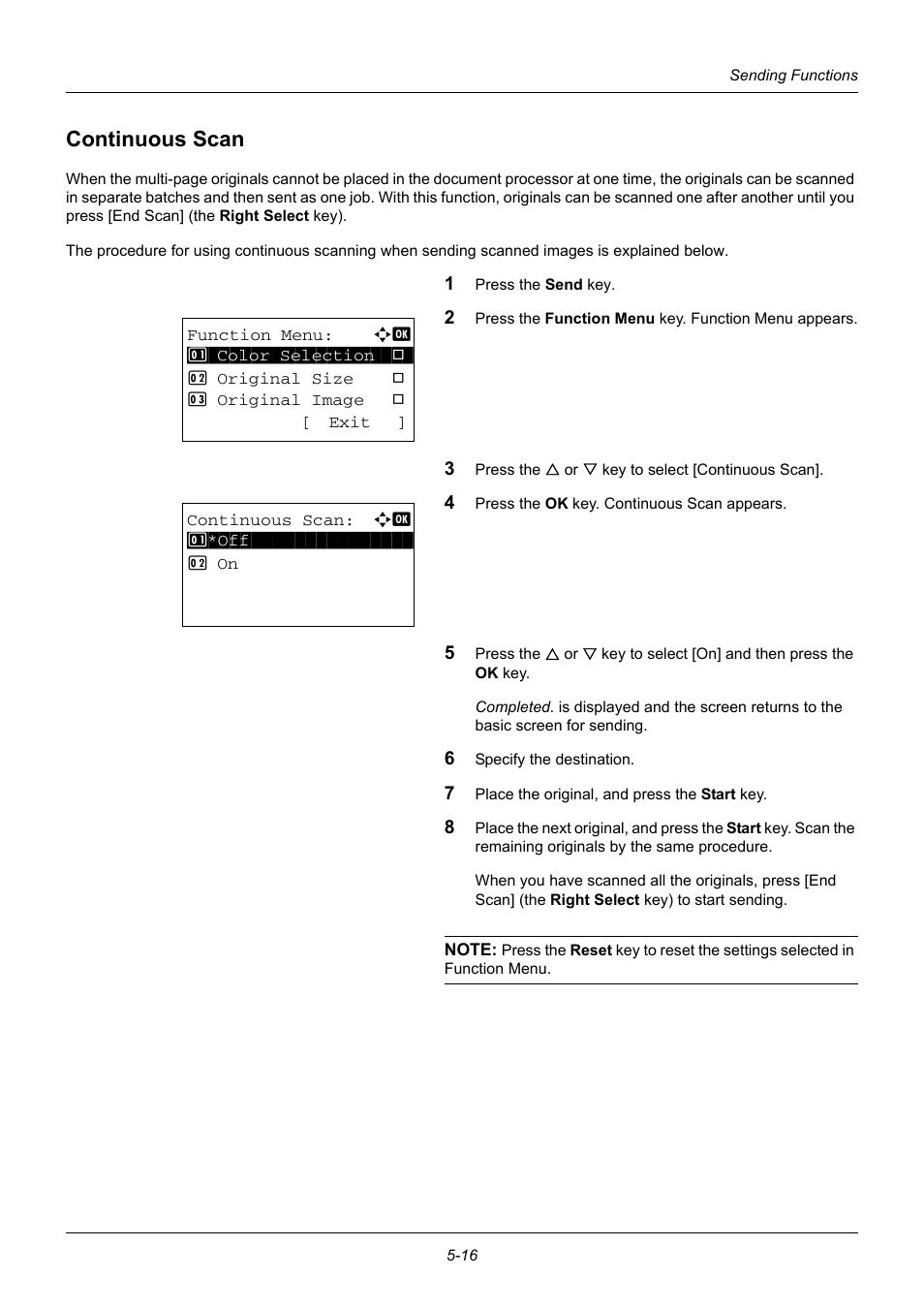 Continuous scan, Continuous scan -16 | TA Triumph-Adler DC 6140L User Manual | Page 154 / 446