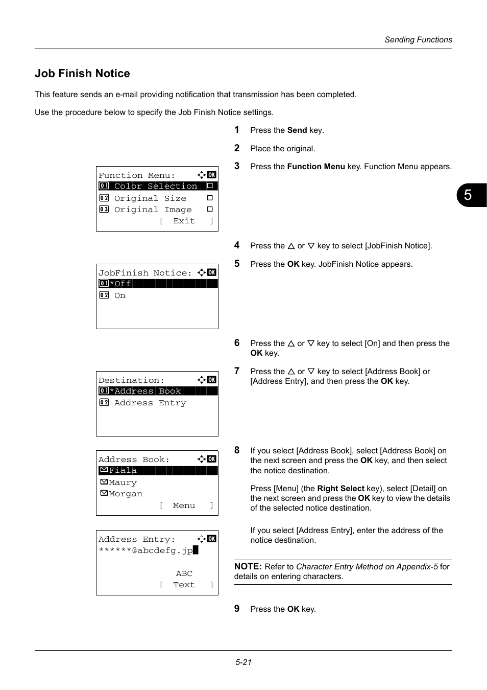 Job finish notice, Job finish notice -21 | TA Triumph-Adler DC 6140L User Manual | Page 159 / 446