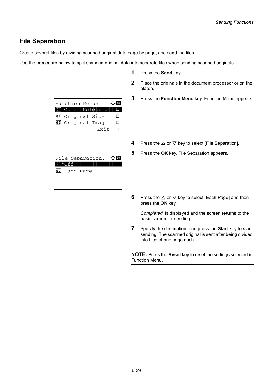 File separation, File separation -24 | TA Triumph-Adler DC 6140L User Manual | Page 162 / 446