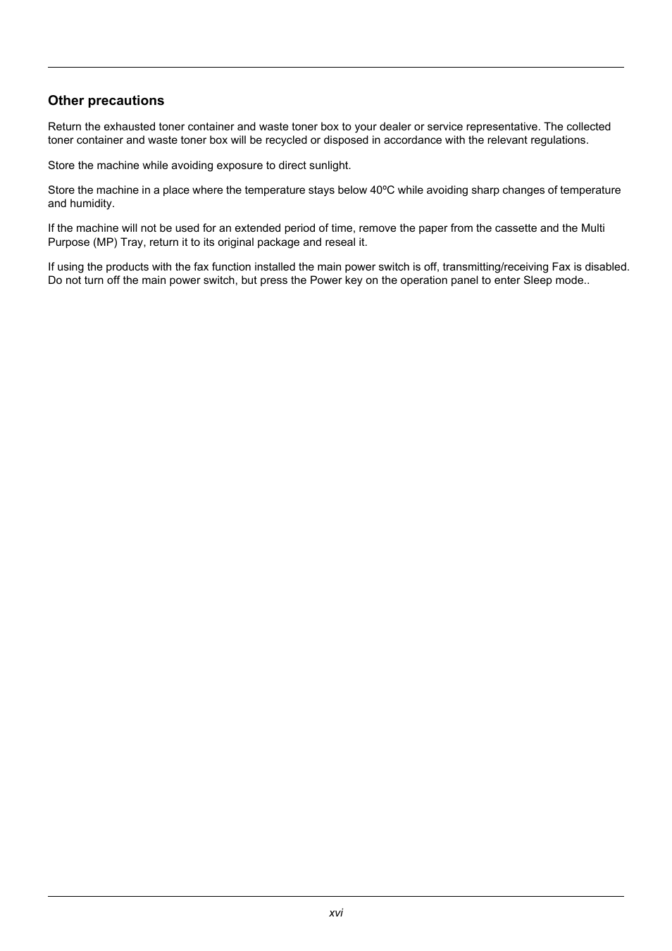 Other precautions | TA Triumph-Adler DC 6140L User Manual | Page 19 / 446