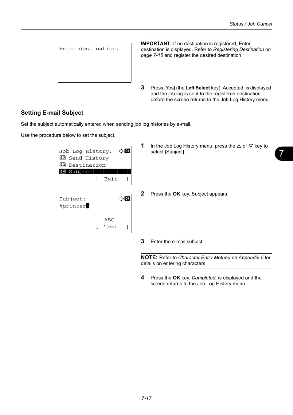 Setting e-mail subject | TA Triumph-Adler DC 6140L User Manual | Page 193 / 446
