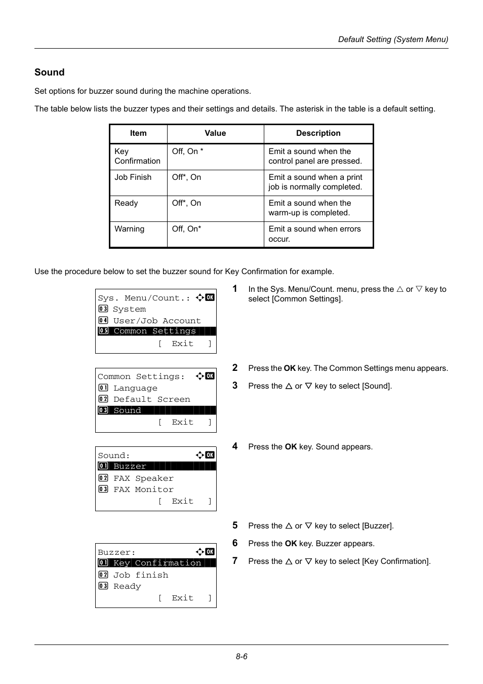 Sound | TA Triumph-Adler DC 6140L User Manual | Page 202 / 446