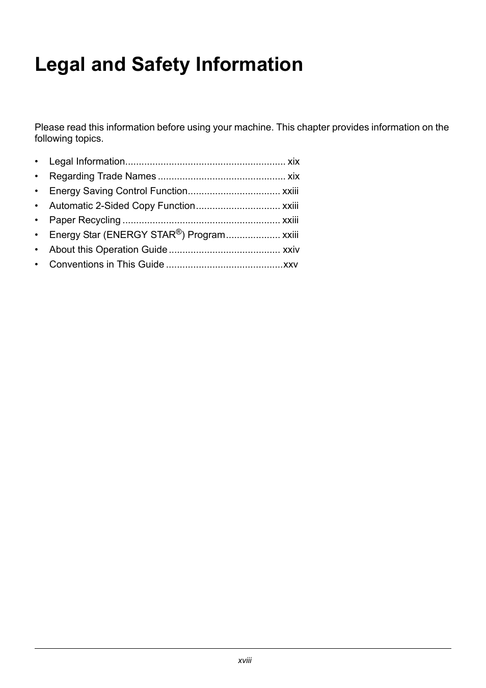 Legal and safety information, Viii | TA Triumph-Adler DC 6140L User Manual | Page 21 / 446
