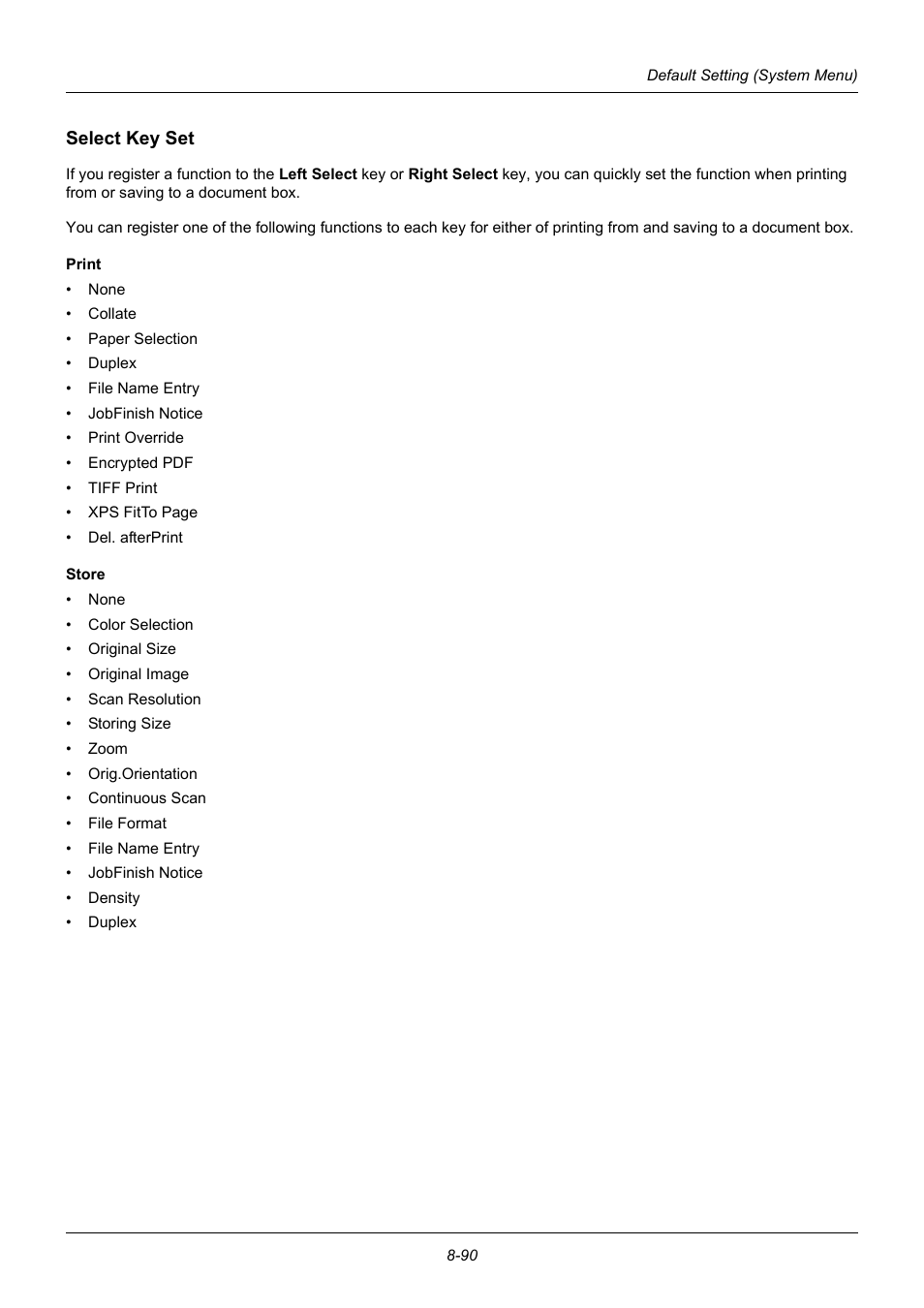 Select key set | TA Triumph-Adler DC 6140L User Manual | Page 286 / 446