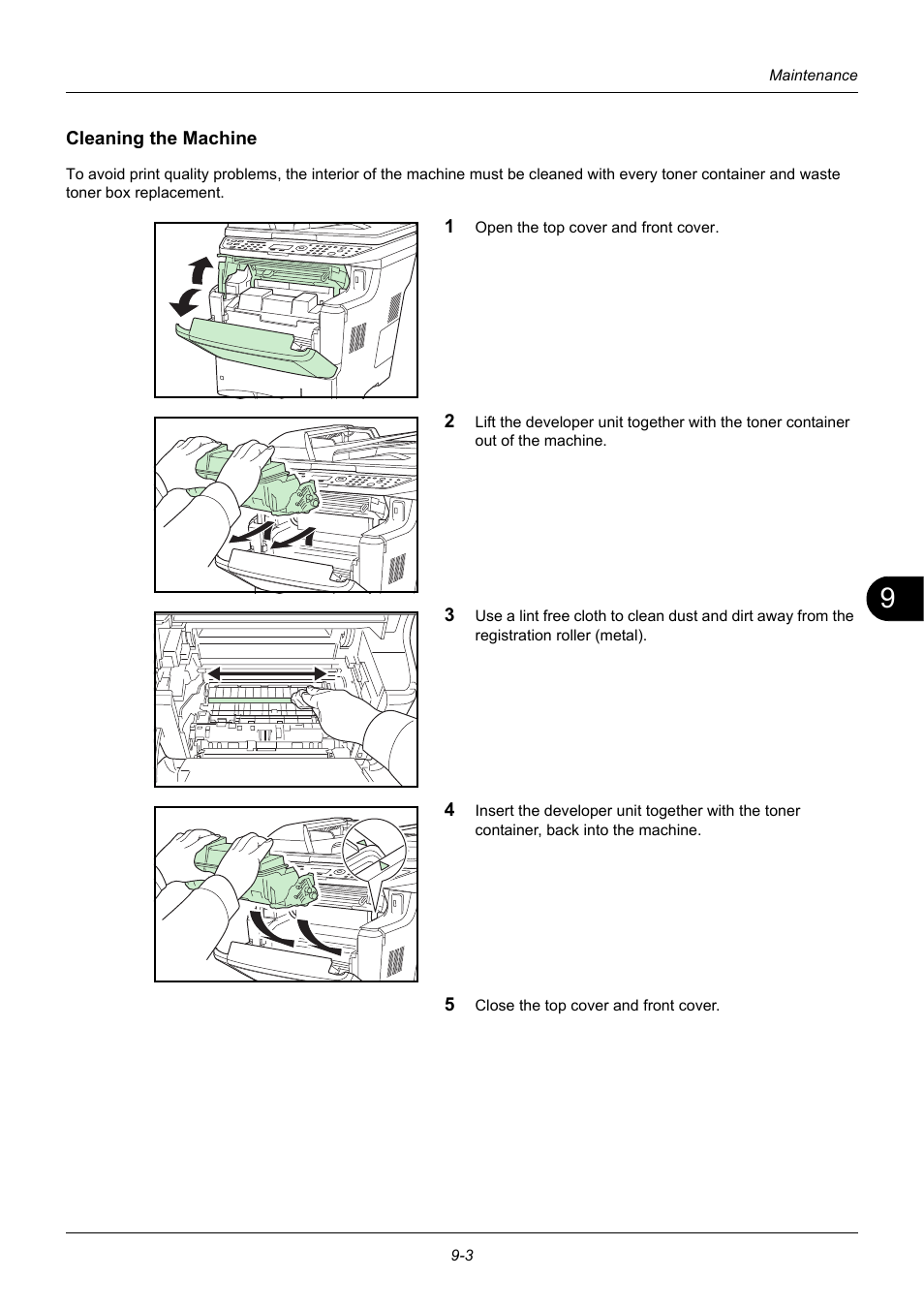 Cleaning the machine | TA Triumph-Adler DC 6140L User Manual | Page 349 / 446