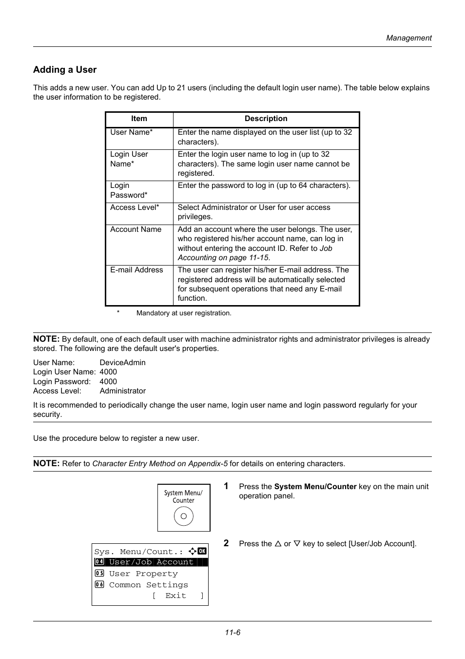 Adding a user | TA Triumph-Adler DC 6140L User Manual | Page 380 / 446