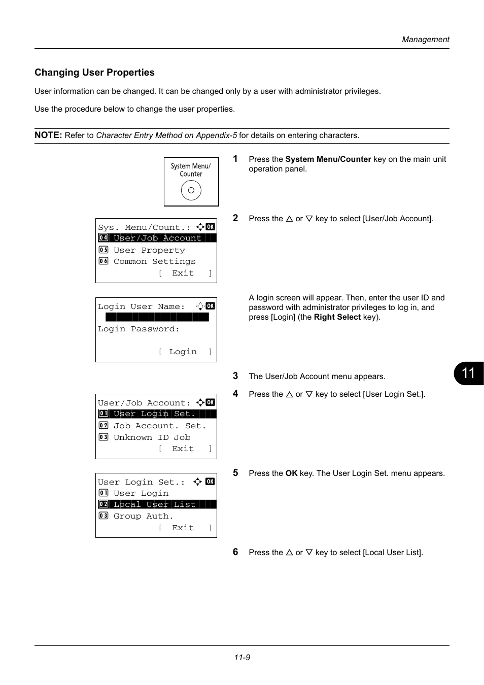 Changing user properties | TA Triumph-Adler DC 6140L User Manual | Page 383 / 446