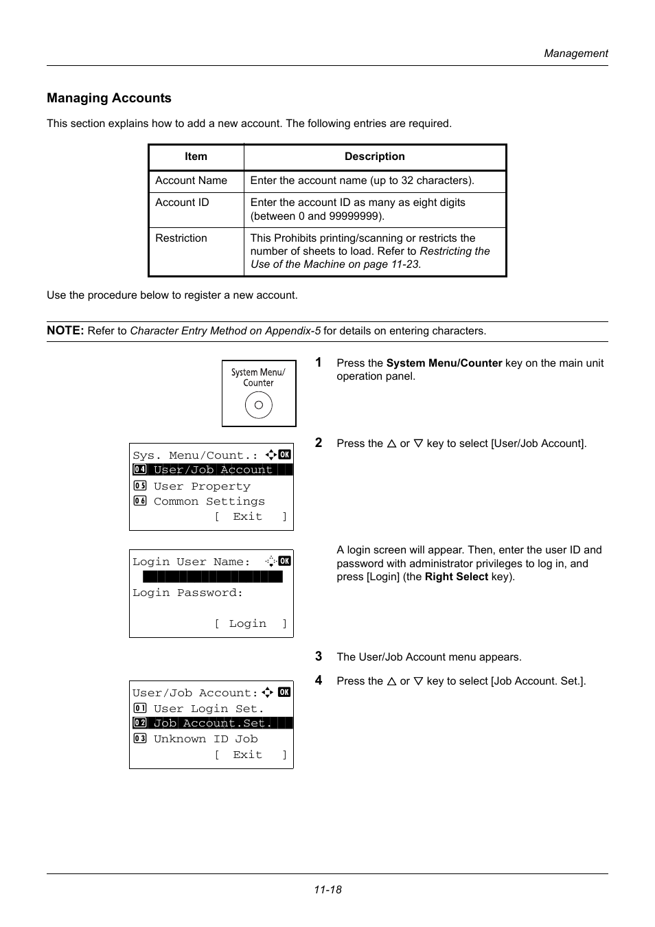 Managing accounts | TA Triumph-Adler DC 6140L User Manual | Page 392 / 446