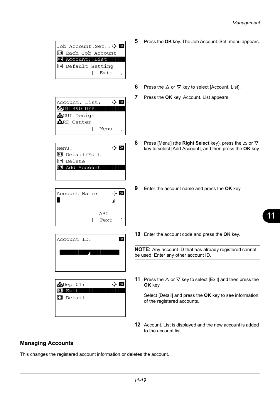 Managing accounts | TA Triumph-Adler DC 6140L User Manual | Page 393 / 446