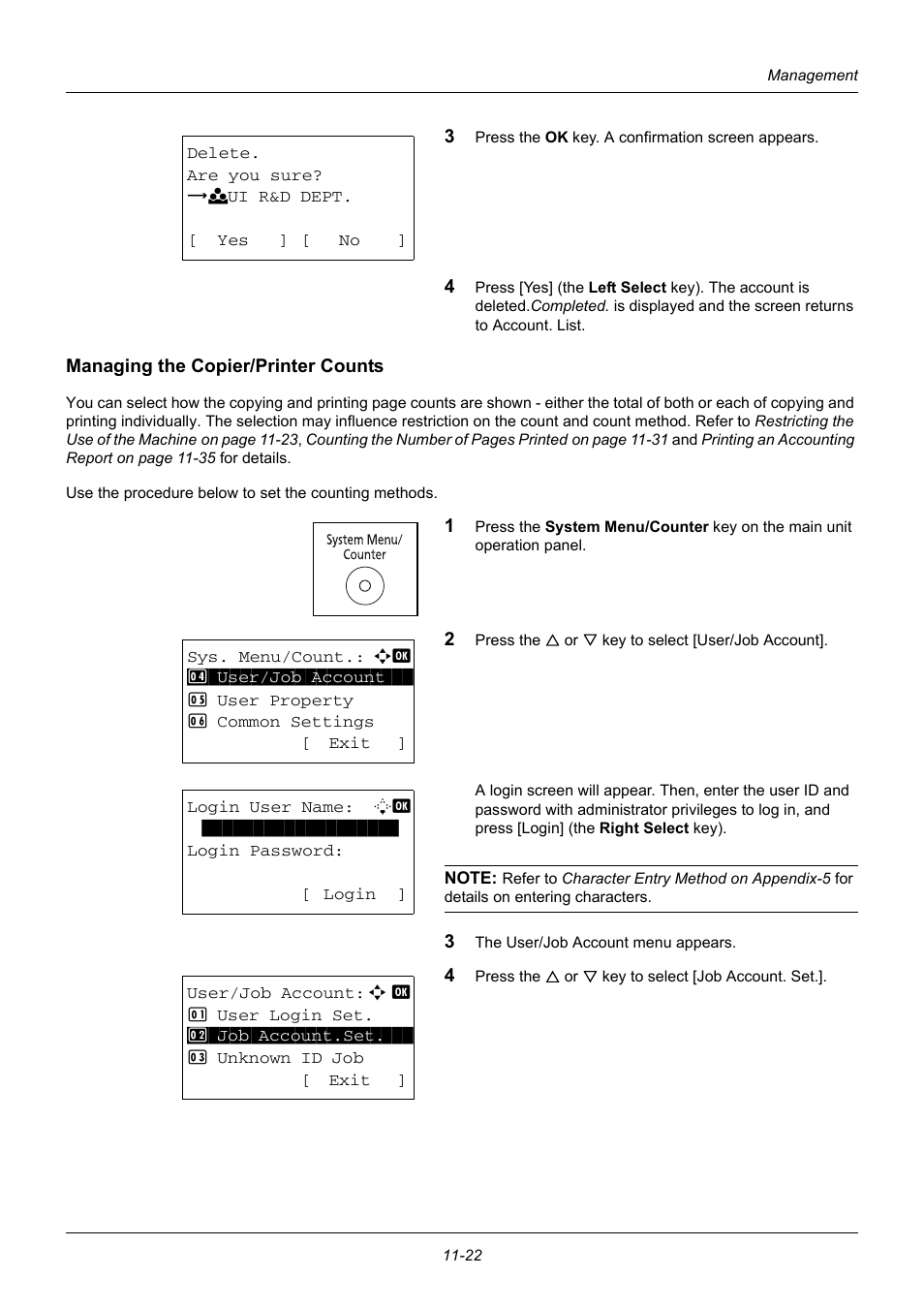 Managing the copier/printer counts | TA Triumph-Adler DC 6140L User Manual | Page 396 / 446