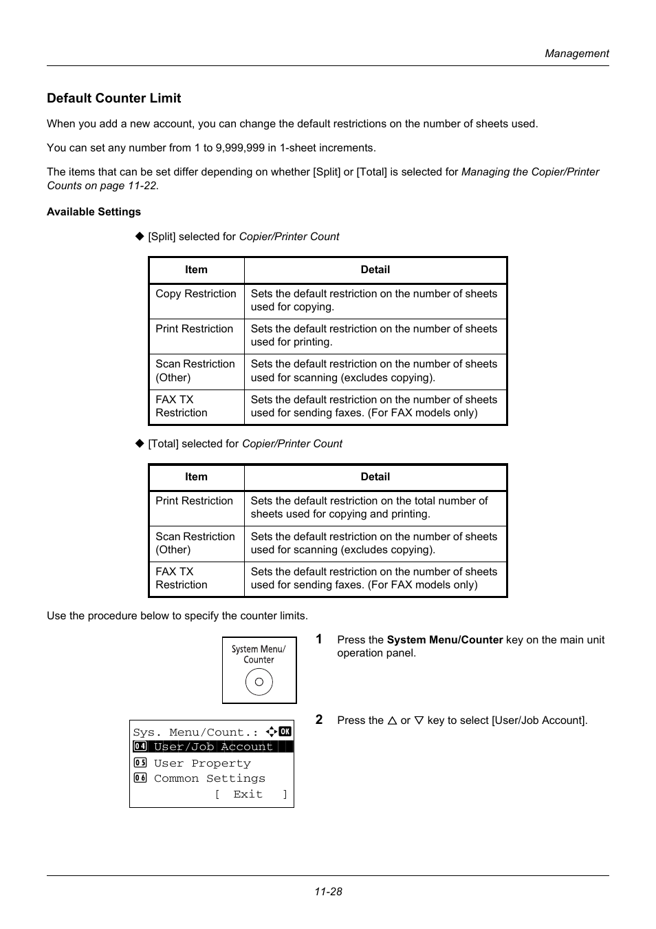 Default counter limit | TA Triumph-Adler DC 6140L User Manual | Page 402 / 446