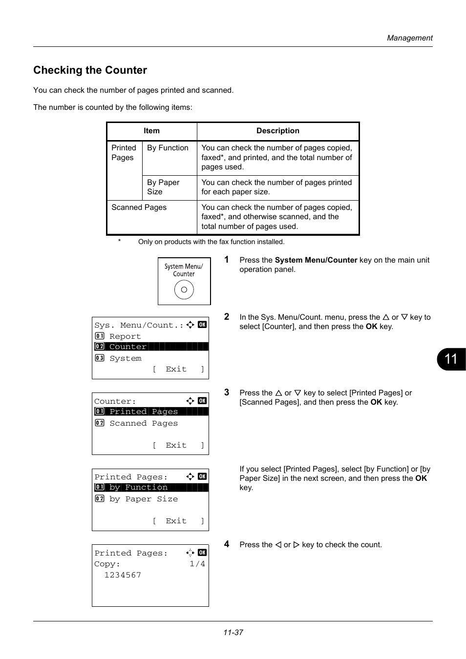 Checking the counter, Checking the counter -37 | TA Triumph-Adler DC 6140L User Manual | Page 411 / 446